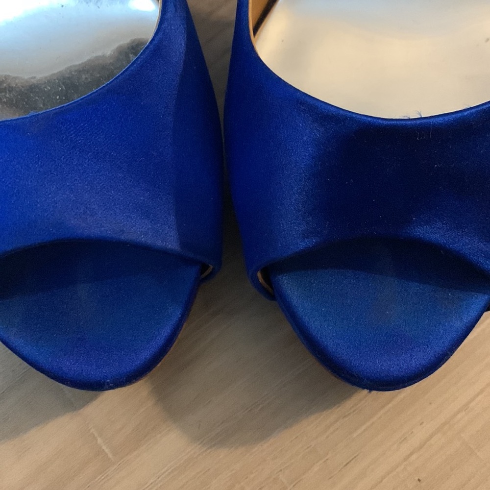 Badgley Mischka Kiara Embellished Peep Toe Pump- Blue (8) - Picture 8 of 8
